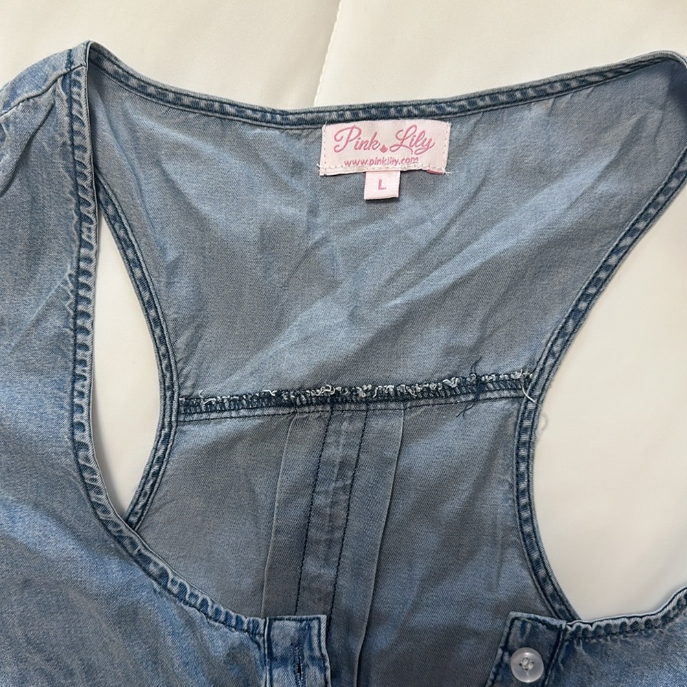 Chambray Romper - Picture 2 of 2